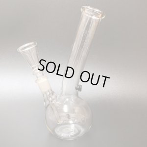 画像1: 7inch Clear Glass Bong Flask  ガラスボング 18cm