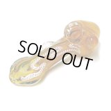 Thick Gold Fumed Stripe Glass Pipe ガラスパイプ