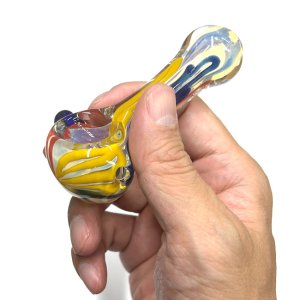 画像5: Color Changing Stripe Glass Pipe ガラスパイプ