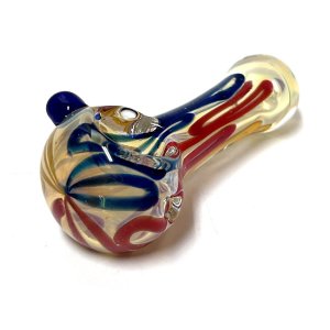 画像2: Color Changing Stripe Glass Pipe ガラスパイプ