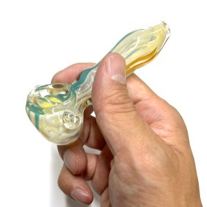 画像5: Color Changing Stripe Glass Pipe ガラスパイプ