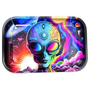 画像1: Psychedelic Alien メタルローリングトレイ