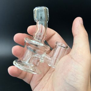 画像4: Stemless Mini Glass Bong ステムレス ミニガラス ボング（火皿なし）9.5cm