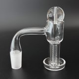 Flat Top Quartz Banger With Hollow Bubble Cap Ball & Terp Pillar フラットトップ クォーツ バンガー バブルキャップ＆タープピラー付き （WAX・ダブリグ用 火皿）