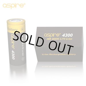 画像: Aspire - INR 26650 リチウムイオン充電池【フラットトップ／4300mAh／Max40A】