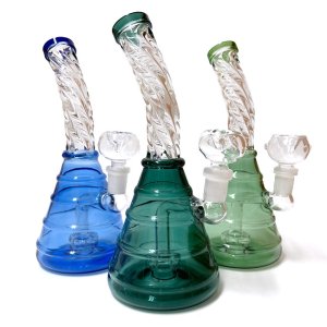 画像: Stemless Twisted Glass Bong ステムレス ツイステッド ガラスボング 20cm