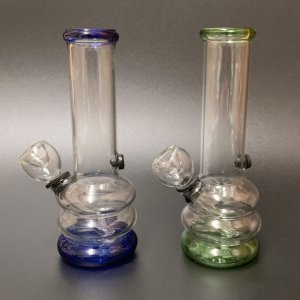 画像: Glass Mini Bong 3Rings ミニ ガラスボング 14cm