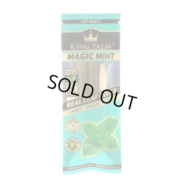 画像1: KING PALM - Mini Pre-Rolled Magic Mint  ナチュラルリーフラップ 2本入り (1)