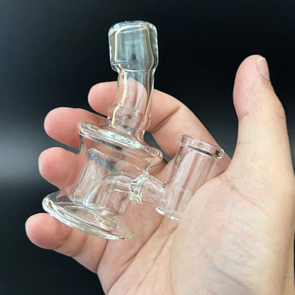 画像4: Stemless Mini Glass Bong ステムレス ミニガラス ボング（火皿なし）9.5cm (4)