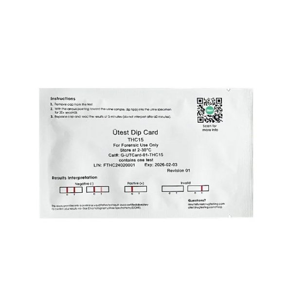 画像3: Utest THC Kit 15ng/mL - THC インスタント テスト キット 薬物検査 スクリーニングテスト（1種類） (3)